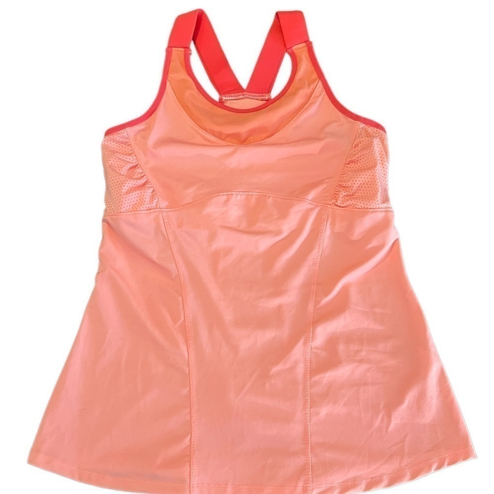 LUCKY IN LOVE WOMENS PRETTY ORANGE ATHLETIC TOP SIZE 4-6